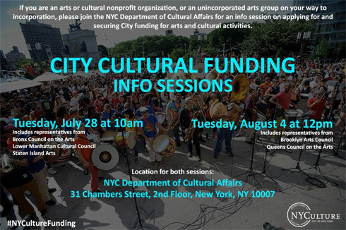 City Cultural Funding Info Sessions