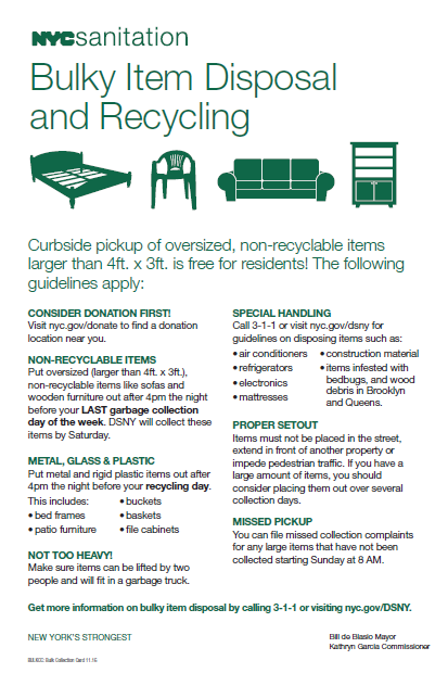 Bulky Item Disposal And Recycling New York City Council Member